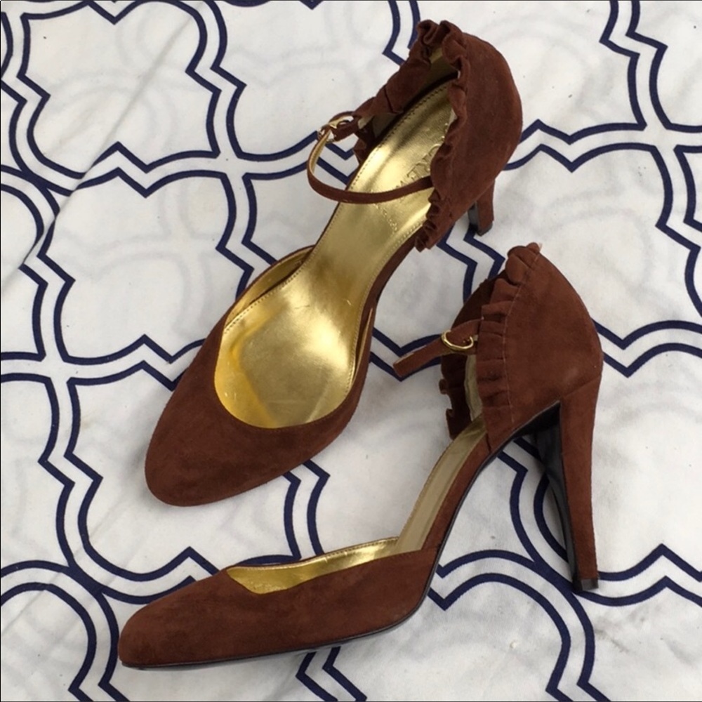 J. Crew ruffled Charlie heels